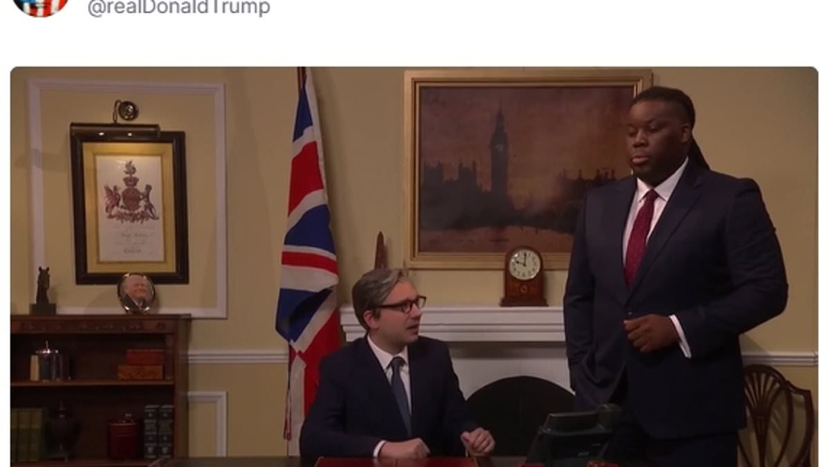 Donald Trump posts Saturday Night Live sketch mocking Starmer for being too afraid to call him about Iran war