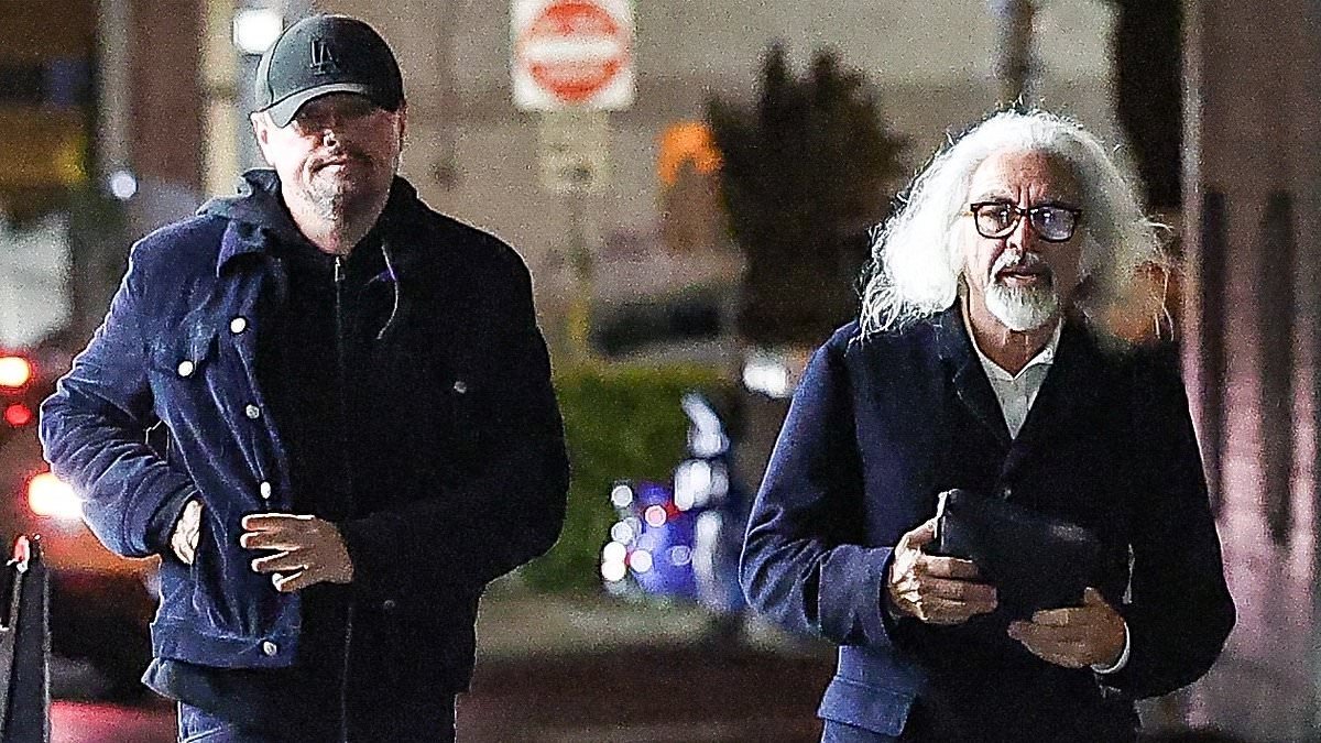 Leonardo DiCaprio makes a rare appearance with his father George, 82, as they head to a private party in Beverly Hills