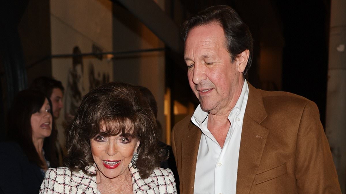 Joan Collins, 92, displays her timeless elegance as she enjoys a date night with husband Percy Gibson, 61, in West Hollywood