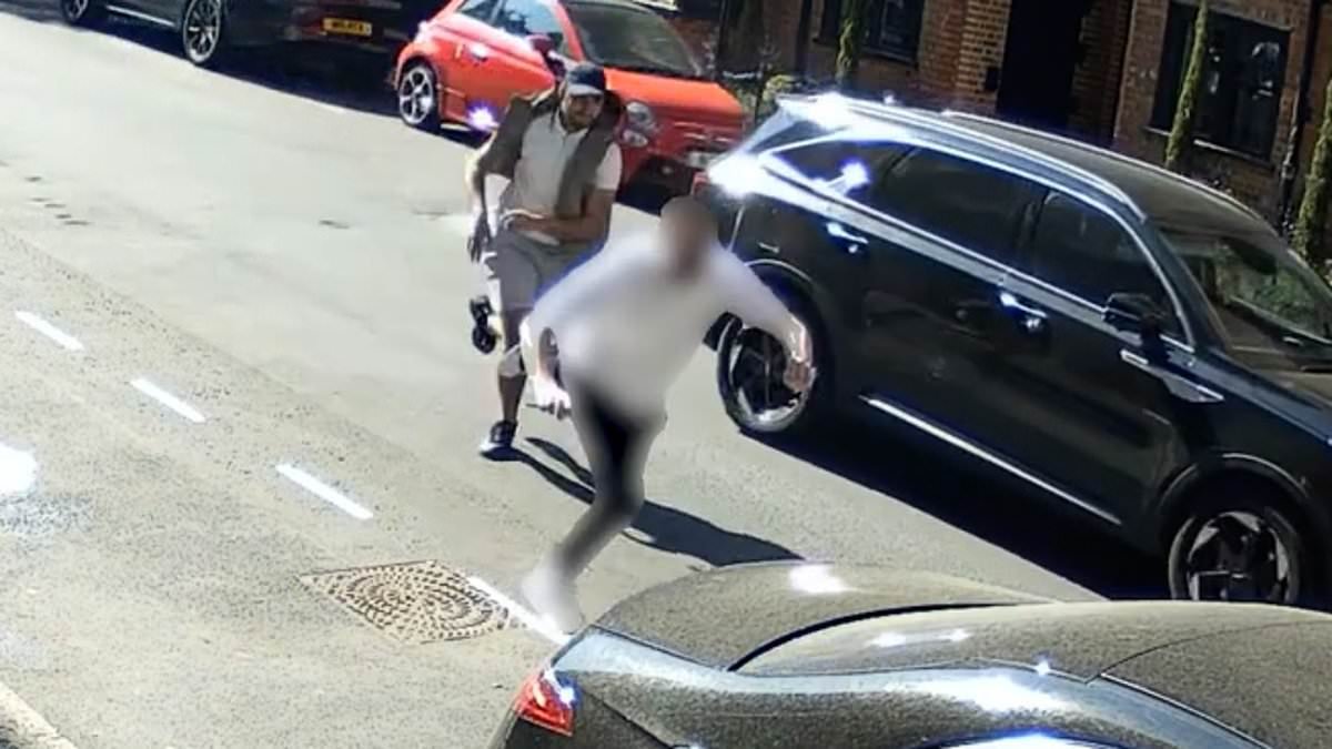 Moment driver chases after Algerian migrants who stole his £65,000 watch while he took a picture of his Bentley in Mayfair