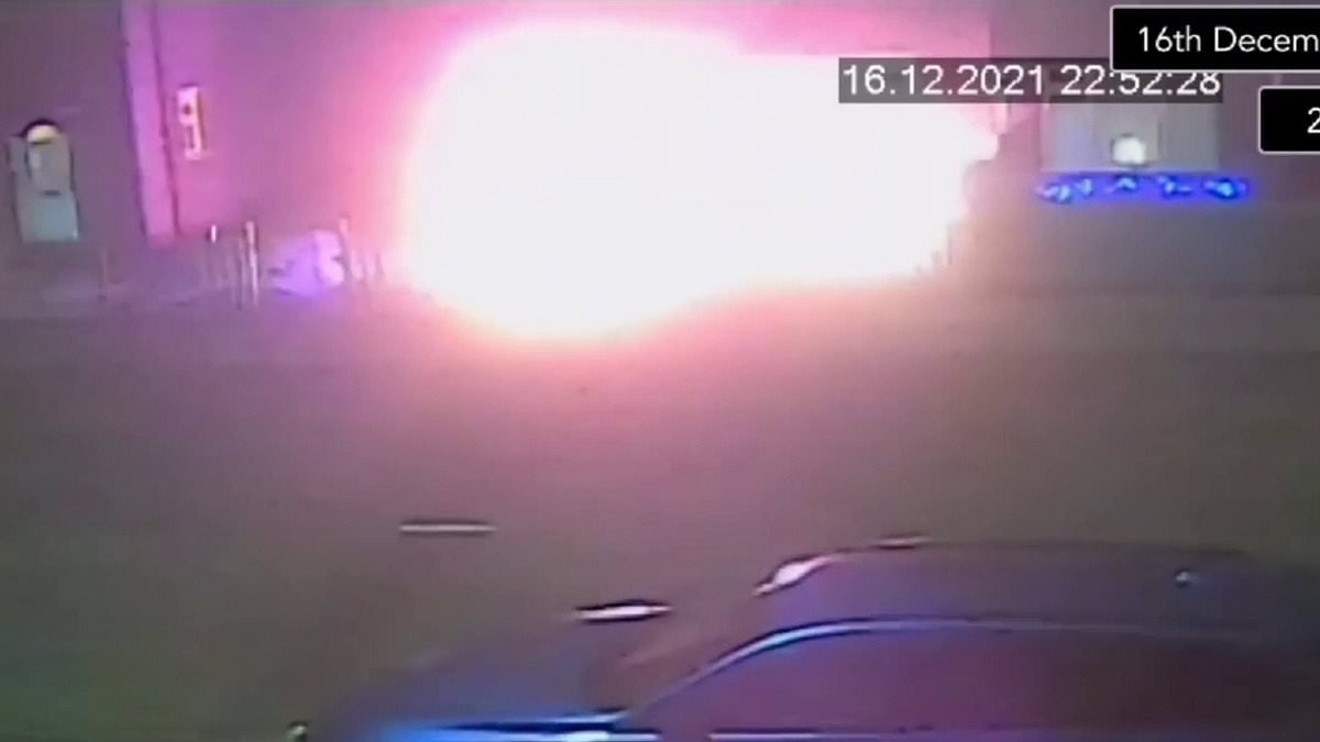 Moment gang set fire to house in petrol bomb revenge attack - as mother and daughter suffer severe burns after escaping through bedroom window