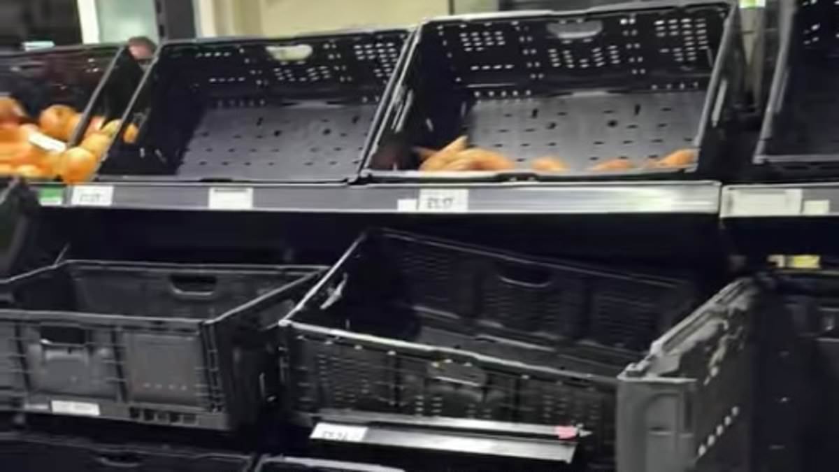 'Panic buying' hits supermarkets in Storm Goretti with Asda shelves stripped bare as more than 100 flood alerts are issued and warnings of more snow this weekend